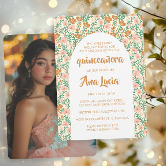 Muster der Blume Blumenbogen CUSTOMPhoto Quinceañe Einladung
