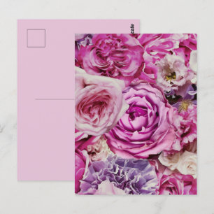 Muster der Blume der rosa weißen Lavendel-Rose Postkarte