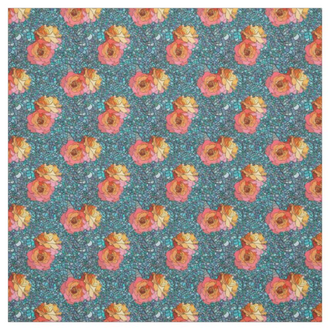 Muster der Blume der Rose gegen den mosaikischen H Stoff (Muster)