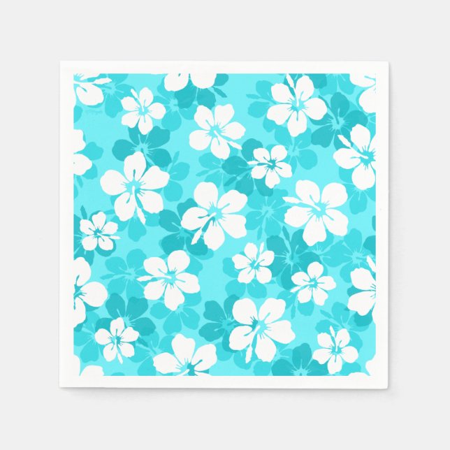 Muster der Blume des tropischen blauen Hibiskus Serviette (Vorderseite)