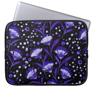 Muster der Blume für die abstrakte Aquarellkarnati Laptopschutzhülle