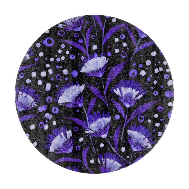 Muster der Blume für die abstrakte Aquarellkarnati Schneidebrett (Vorderseite)