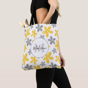 Muster der Blume Gelb/Grau Tasche