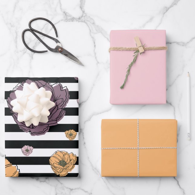 Muster der Blume Geschenkpapier Set (Vorderseite)