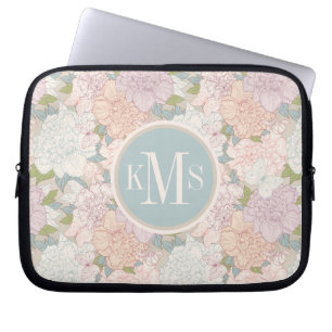 Muster der Blume Pastel Peony & Butterfly Laptopschutzhülle