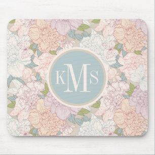 Muster der Blume Pastel Peony & Butterfly Mousepad
