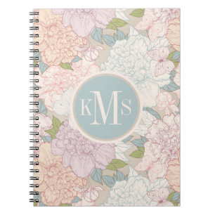 Muster der Blume Pastel Peony & Butterfly Notizblock