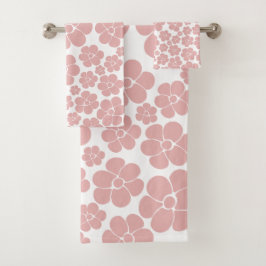 Muster der Blume - Rosa und Weiß Badhandtuch Set