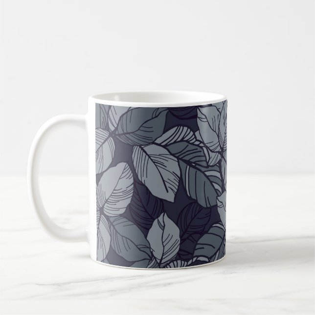 Muster der Blume und Blätter, tropisch, abstatisch Kaffeetasse (Links)