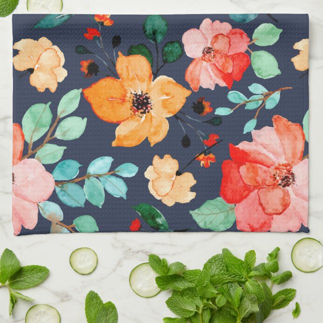 Muster der Blumenoberfläche - Mode-Dekorationsfede Geschirrtuch (Gefaltet)