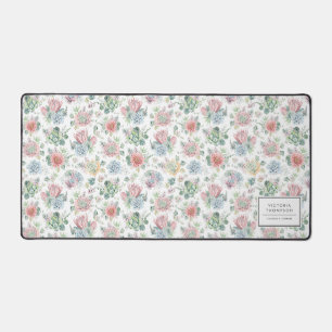 Muster der botanischen Aquarellfarben Schreibtischunterlage