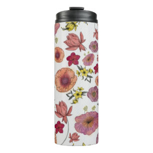 Muster der botanischen Flora-Aquarellfarbe 1.0 Thermosbecher