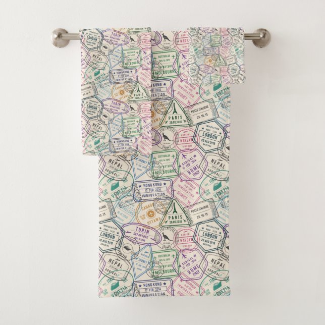Muster der Briefmarke Badhandtuch Set (Insitu)