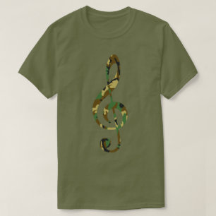 Muster der Camouflage Holz Treble Clef T-Shirt