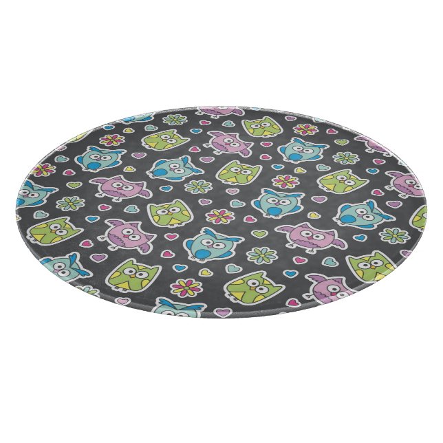 Muster der Cartooneulen Schneidebrett (Ecke)