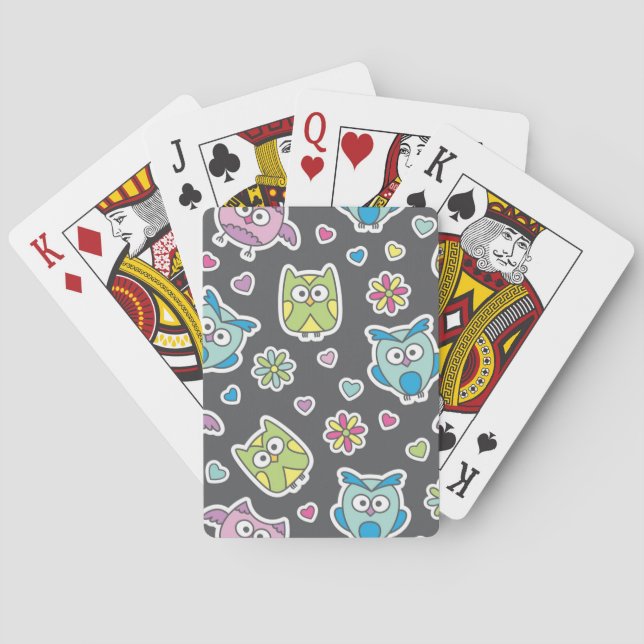 Muster der Cartooneulen Spielkarten (Rückseite)