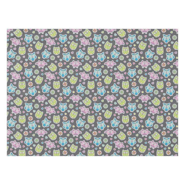 Muster der Cartooneulen Tischdecke (Vorderseite (Horizontal))