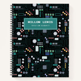 Muster der Computerplatine Notizbuch