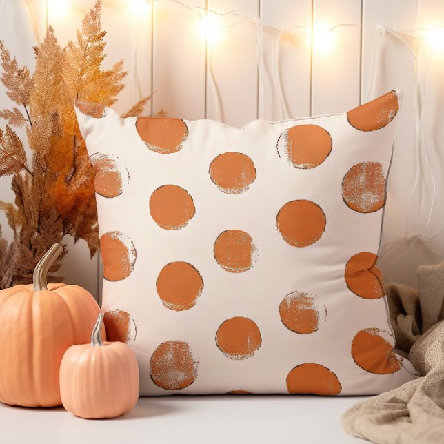 Muster der Creme und Orange Dot Briefmarke Kissen (Von Creator hochgeladen)