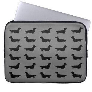 Muster der Dackeln (Dachshunde mit langer Haare) Laptopschutzhülle