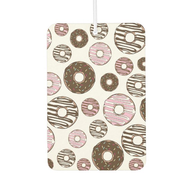 Muster der Donuts, rosa Donuts, braune Donuts Autolufterfrischer (Vorderseite)