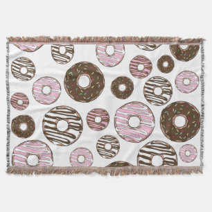 Muster der Donuts, rosa Donuts, braune Donuts Decke