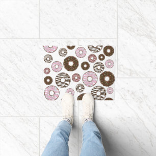 Muster der Donuts, rosa Donuts, braune Donuts Fußmatte