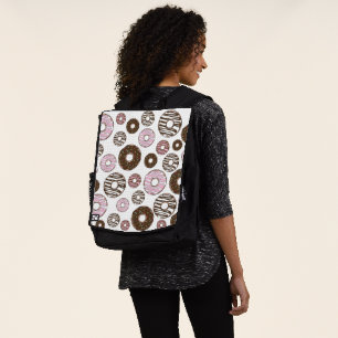 Muster der Donuts, rosa Donuts, braune Donuts Rucksack