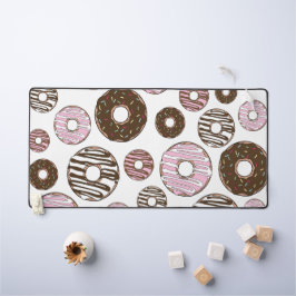 Muster der Donuts, rosa Donuts, braune Donuts Schreibtischunterlage