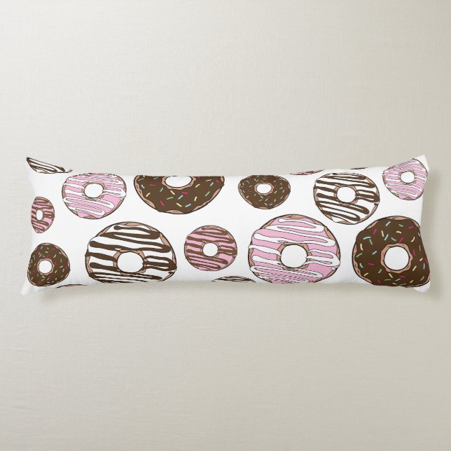 Muster der Donuts, rosa Donuts, braune Donuts Seitenschläferkissen (Vorderseite)