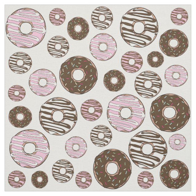 Muster der Donuts, rosa Donuts, braune Donuts Stoff (Muster)