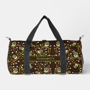 Muster der Eulen und Blume Duffle Bag