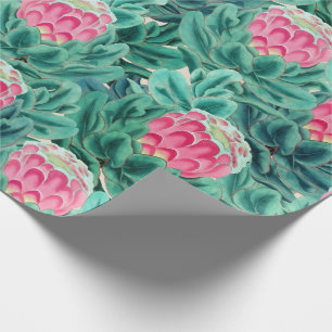 Muster der exotischen Protea-Blume Geschenkpapier