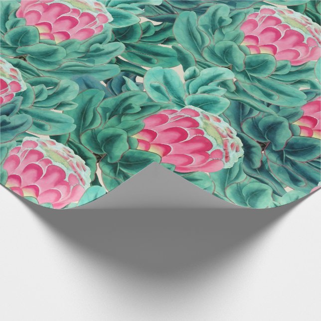 Muster der exotischen Protea-Blume Geschenkpapier (Ecke)