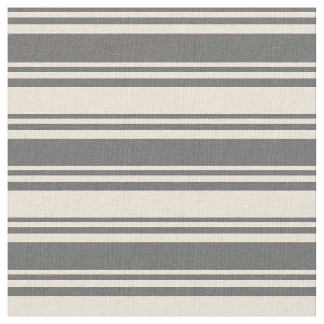 Muster der farbigen Linien Dim Gray und Bisque Stoff (Nahaufnahme)