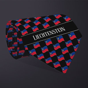 Muster der Flagge von Wavy Liechtenstein Krawatte