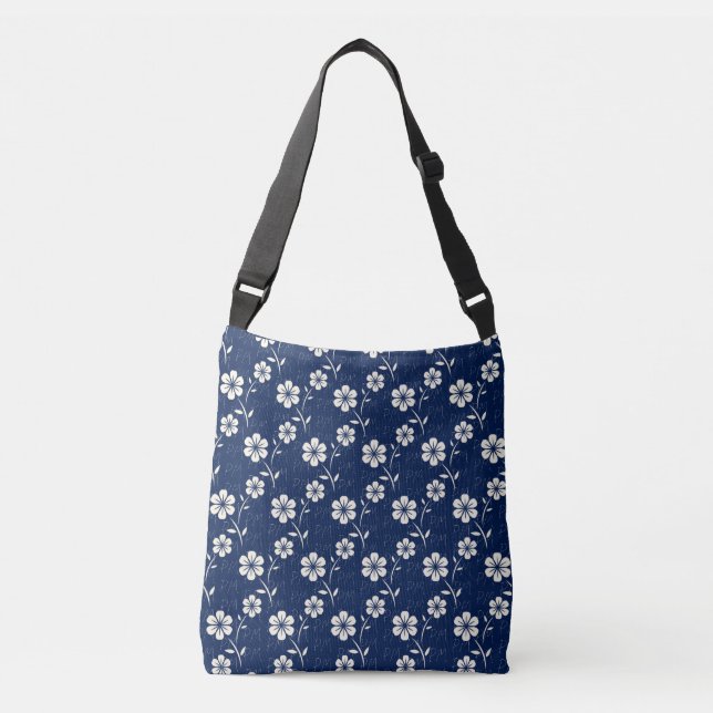 Muster der Floral Monogramm Tragetaschen Mit Langen Trägern (Vorderseite)