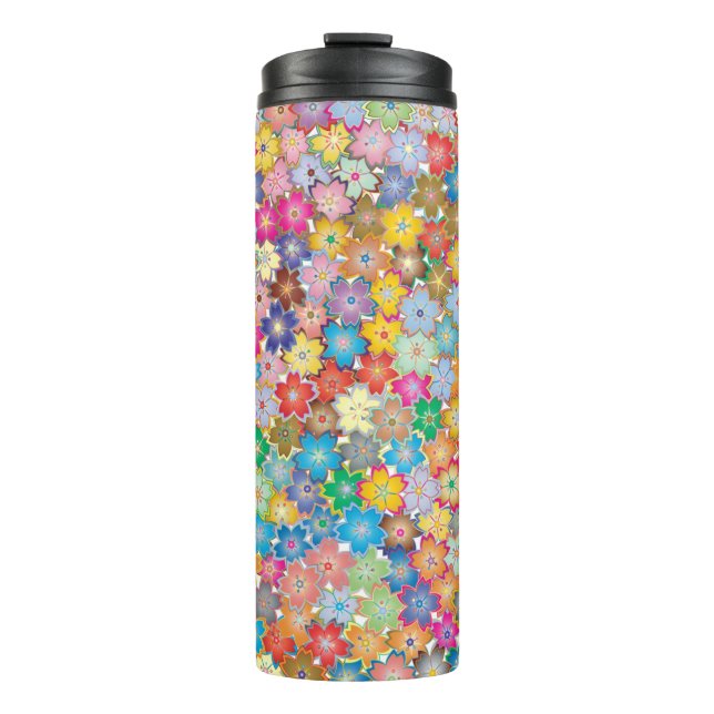 Muster der floralen Blume Thermosbecher (Vorderseite)
