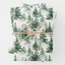 Muster der französischen Toilbaumen Geschenkpapier Set