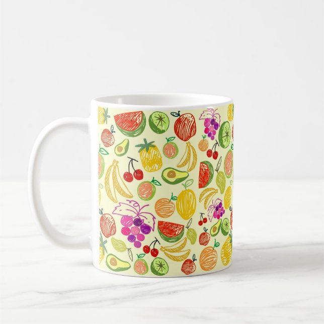 Muster der Fruchtdoodle Kaffeetasse (Links)