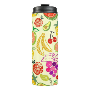 Muster der Fruchtdoodle Thermosbecher