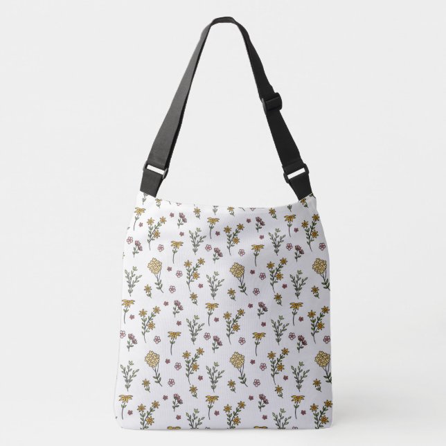 Muster der Frühlingsflorale Blume Tragetaschen Mit Langen Trägern (Vorderseite)
