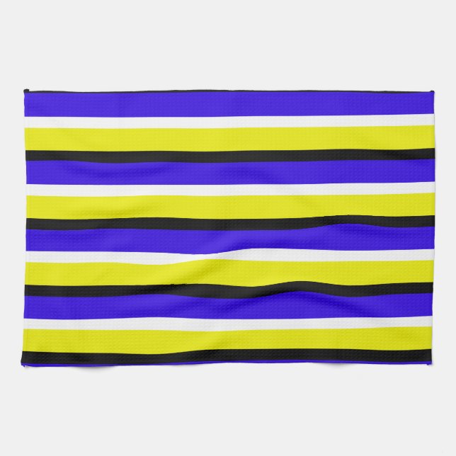 Muster der gelben blauen Streifen Geschirrtuch (Horizontal)