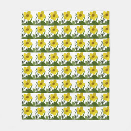 Muster der gelben Blumen Fleecedecke
