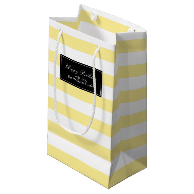Muster der gelben Streifen Kleine Geschenktüte (Vorderseite Schrägansicht)