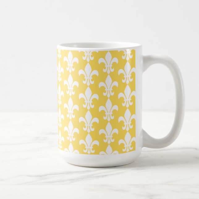 Muster der gelben und weißen Lilie Kaffeetasse (Rechts)
