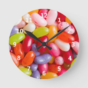 Muster der Geleebonbons Runde Wanduhr