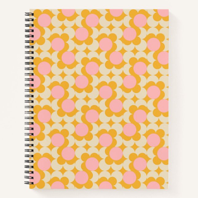 Muster der geometrischen Blume des Mittelkreises Notizbuch (Vorderseite)