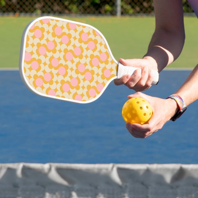 Muster der geometrischen Blume des Mittelkreises Pickleball Schläger (InSitu)