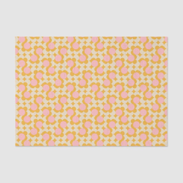 Muster der geometrischen Blume des Mittelkreises Seidenpapier (Vorderseite)